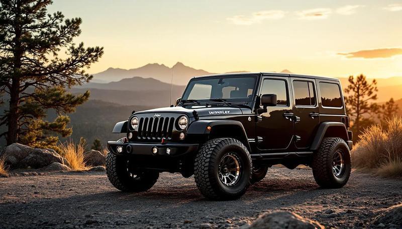 Lifted Jeep Wrangler JK with 35 inch tires
