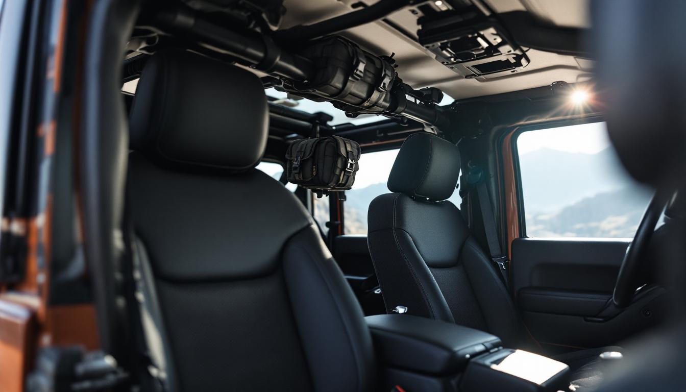 Jeep JK roll cage storage bags and organizers