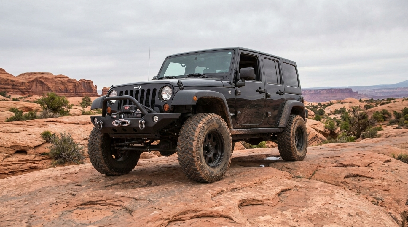 Lifted Jeep Wrangler JK with 35 inch tires