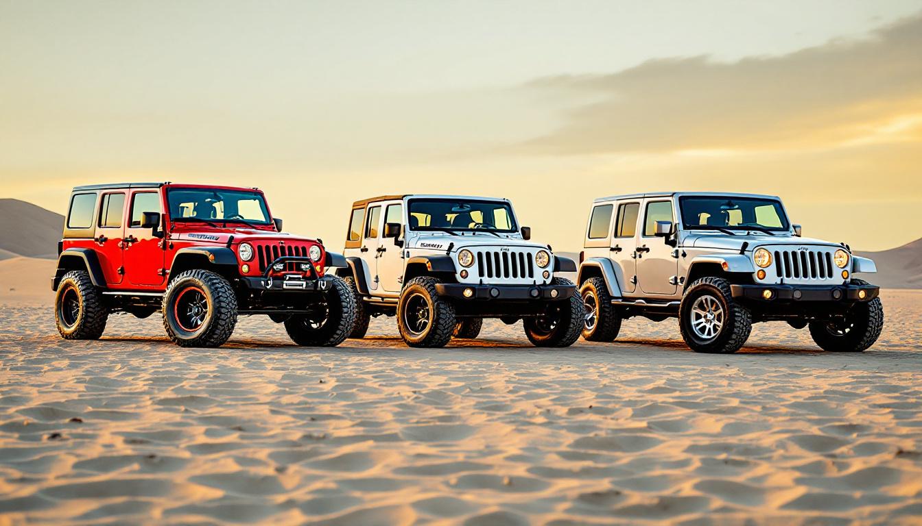 Jeep Wrangler JK Rubicon and Sport side by side