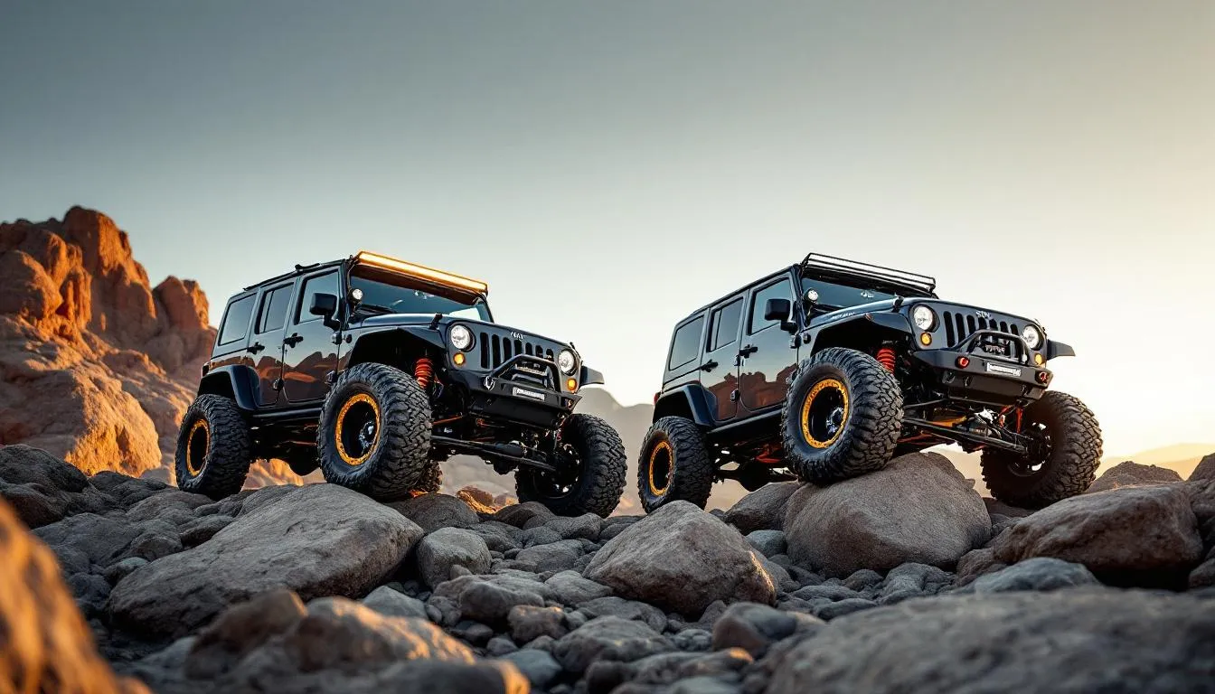 Teraflex and Rock Krawler JK lift kits compared on trail-ready Wranglers