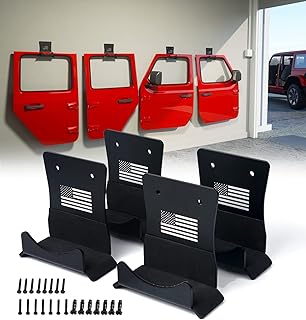 Xprite Door Storage Hangers with US Flag Pattern & Rubber Lining, 4 PCS Removabl for Jeep JK