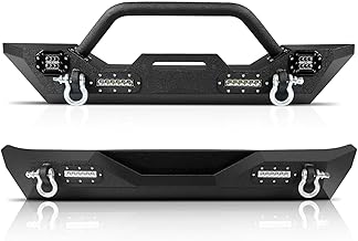 Front Rear Bumper Set compatible with Jeep Wrangler JK & Unlimited 2007-18 2/4 D for Jeep JK
