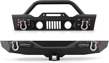 Off Road Front and Rear Bumpers Set fit for Jeep Wrangler JK JKU 2007-2018,Built for Jeep JK