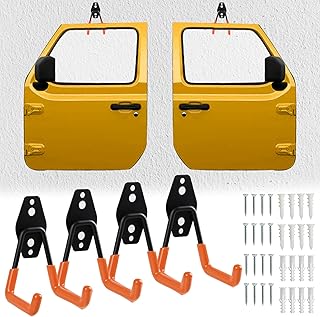 Xislet 4Pcs Jeep Door Hangers Jeep Wall Mount for Door Storage Hangers Compatible with 1956-2025 Jee